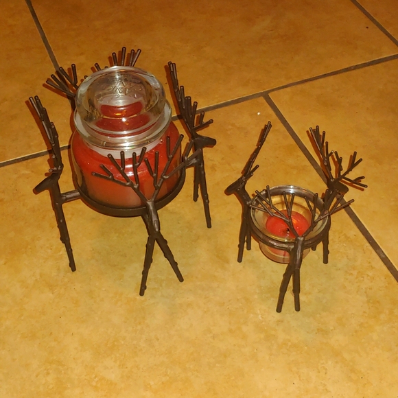 YANKEE CANDLE * REINDEER SET * CANDLE HOLDER 🕯